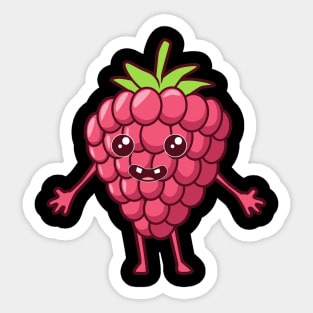 Kawaii Cartoon Raspberry Sticker